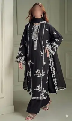 3 Pcs Women's Unstitched Embroidered Suit thumbnail 2