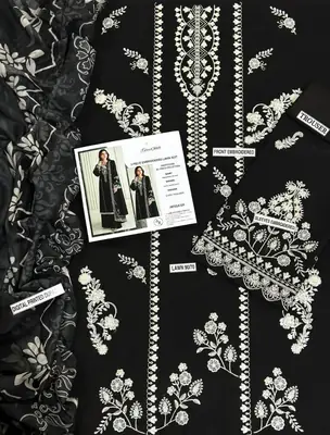 3 Pcs Women's Unstitched Embroidered Suit thumbnail 3