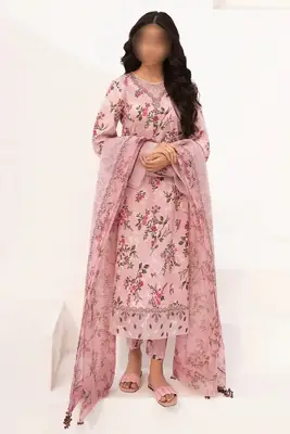 3 Pcs Women's Unstitched Digital Print Suit