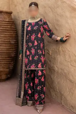 3 Pcs Women's Unstitched Digital Print Suit