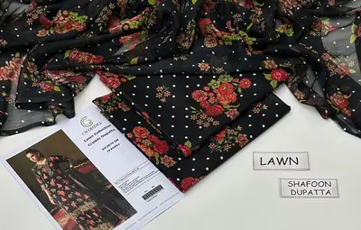 3 Pcs Women's Unstitched Digital Print Suit thumbnail 2