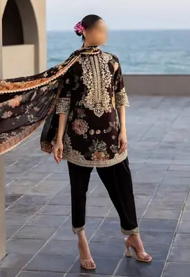3 Pcs Women's Unstitched Digital Print Suit
