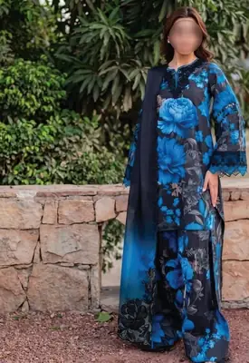 3 Pcs Women's Unstitched Digital Print Suit