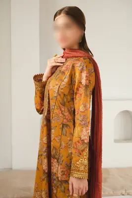 3 Pcs Women's Unstitched Digital Print Suit