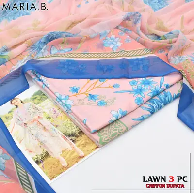 3 Pcs Women's Unstitched Digital Print Suit thumbnail 2