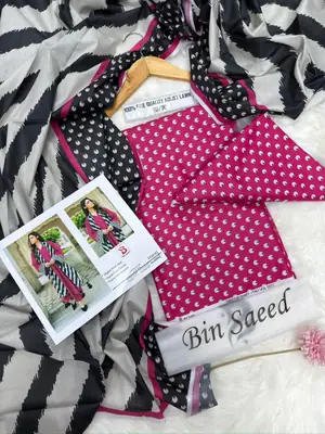 3 Pcs Women's Unstitched Digital Print Suit thumbnail 2
