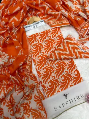 3 Pcs Women's Unstitched Digital Print Suit thumbnail 2
