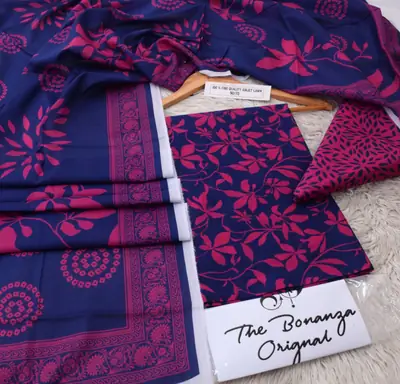 3 Pcs Women's Unstitched Digital Print Suit thumbnail 2