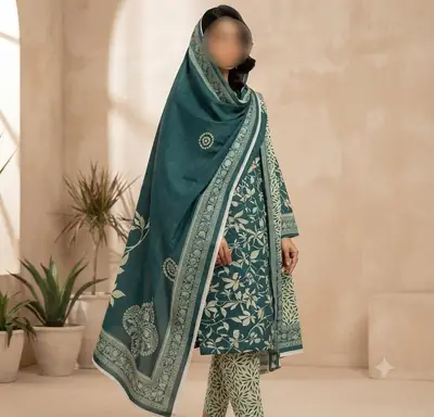 3 Pcs Women's Unstitched Digital Print Suit
