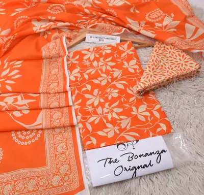 3 Pcs Women's Unstitched Digital Print Suit thumbnail 2