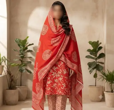 3 Pcs Women's Unstitched Digital Print Suit