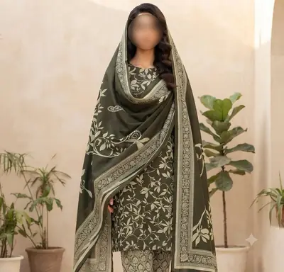 3 Pcs Women's Unstitched Digital Print Suit