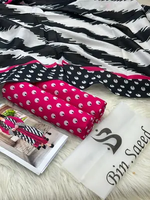 3 Pcs Women's Unstitched Digital Print Suit thumbnail 3