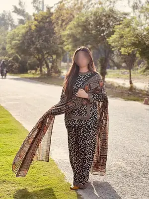 3 Pcs Women's Unstitched Digital Print Suit
