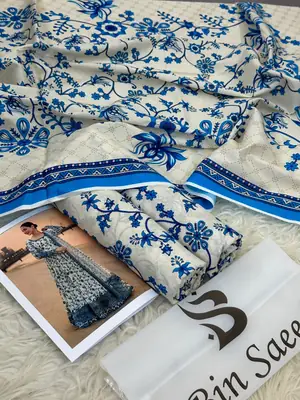 3 Pcs Women's Unstitched Digital Print Suit thumbnail 2