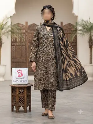 3 Pcs Women's Unstitched Digital Print Suit