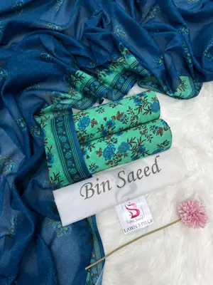 3 Pcs Women's Unstitched Digital Print Suit thumbnail 2