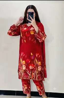 3 Pcs Women's Unstitched Digital Print Suit