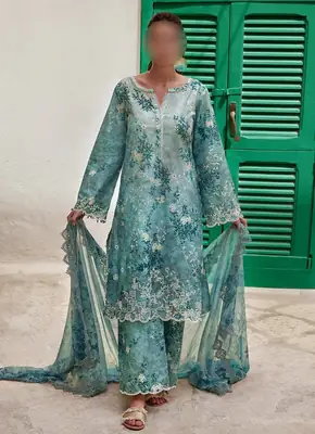 3 Pcs Women's Unstitched Digital Print Suit