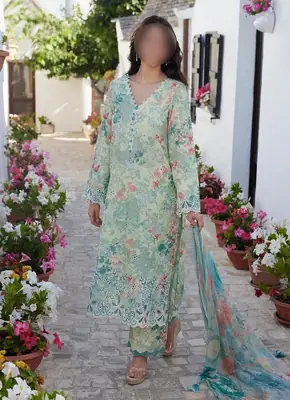 3 Pcs Women's Unstitched Digital Print Suit