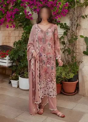 3 Pcs Women's Unstitched Digital Print Suit