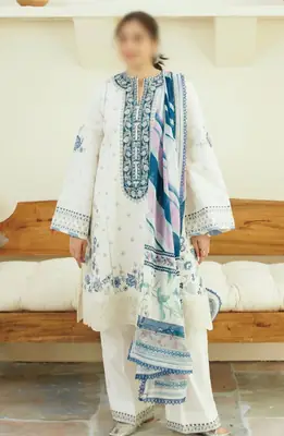 3 Pcs Women's Unstitched Embroidered Suit
