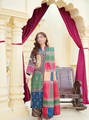 3 Pcs Women's Unstitched Printed Suit
