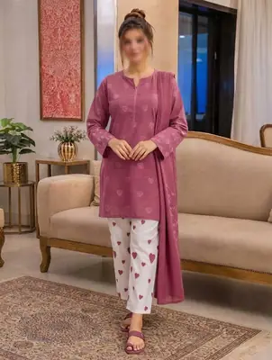 3 Pcs Women's Unstitched Embroidered Suit