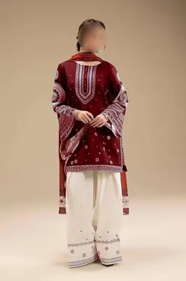3 Pcs Women's Unstitched Embroidered Suit