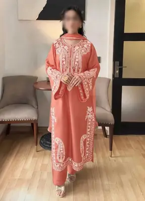 3 Pcs Women's Unstitched Embroidered Suit