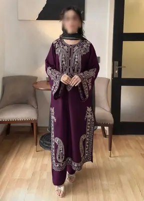 3 Pcs Women's Unstitched Embroidered Suit