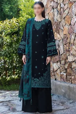 3 Pcs Women's Unstitched Embroidered Suit