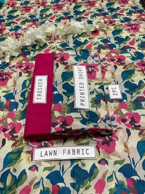 2 Pcs Women's Unstitched Lawn Digital Print Suit