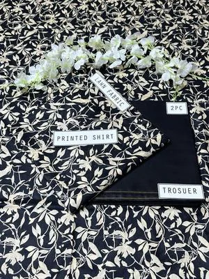 2 Pcs Women's Unstitched Lawn Digital Print Suit thumbnail 3