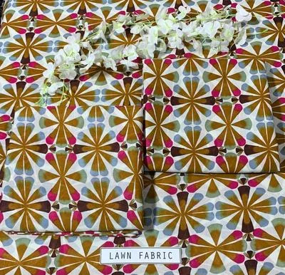2 Pcs Women's Unstitched Lawn 3-D Block Printed Suit thumbnail 3