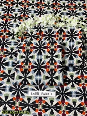 2 Pcs Women's Unstitched Lawn 3-D Block Printed Suit thumbnail 4