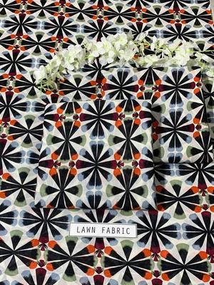 2 Pcs Women's Unstitched Lawn 3-D Block Printed Suit
