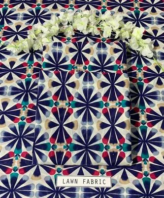 2 Pcs Women's Unstitched Lawn 3-D Block Printed Suit thumbnail 3