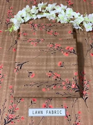 2 Pcs Women's Unstitched Lawn 3-D Block Printed Suit thumbnail 3