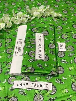 2 Pcs Women's Unstitched Lawn Digital Print Suit