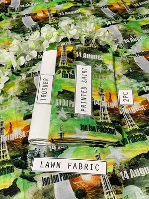 2 Pcs Women's Unstitched Lawn Digital Print Suit