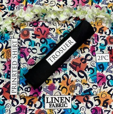 2 Pcs Women's Unstitched Linen Digital Print Suit