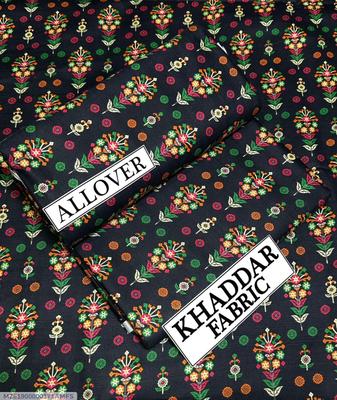 2 Pcs Women's Unstitched Khaddar Digital Print Suit thumbnail 3