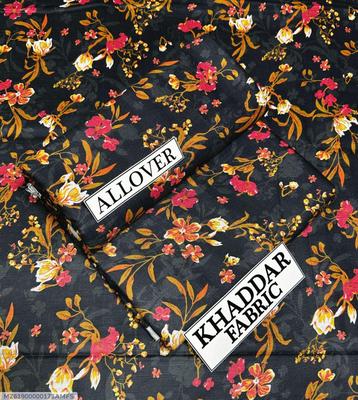 2 Pcs Women's Unstitched Khaddar Digital Print Suit thumbnail 3