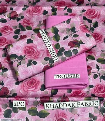 2 Pcs Women's Unstitched Khaddar Digital Print Suit thumbnail 3
