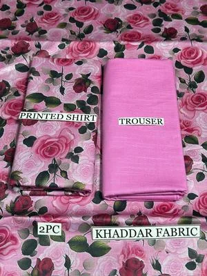 2 Pcs Women's Unstitched Khaddar Digital Print Suit thumbnail 2
