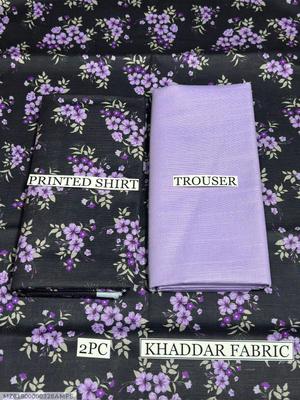 2 Pcs Women's Unstitched Khaddar Digital Print Suit thumbnail 3