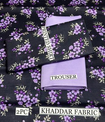 2 Pcs Women's Unstitched Khaddar Digital Print Suit thumbnail 2