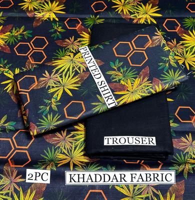 2 Pcs Women's Unstitched Khaddar Digital Print Suit thumbnail 2