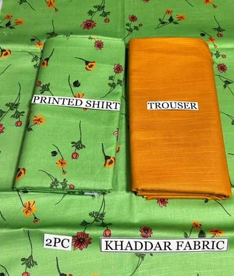 2 Pcs Women's Unstitched Khaddar Digital Print Suit thumbnail 2